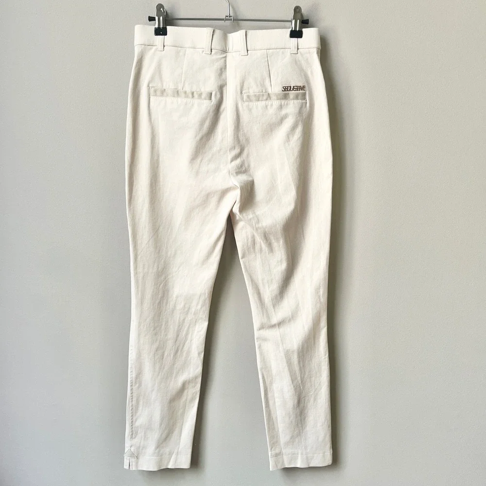 Seductive Pants Franziska Women's EUR 34 US 4 Cream Ankle Slim Straight Stretch